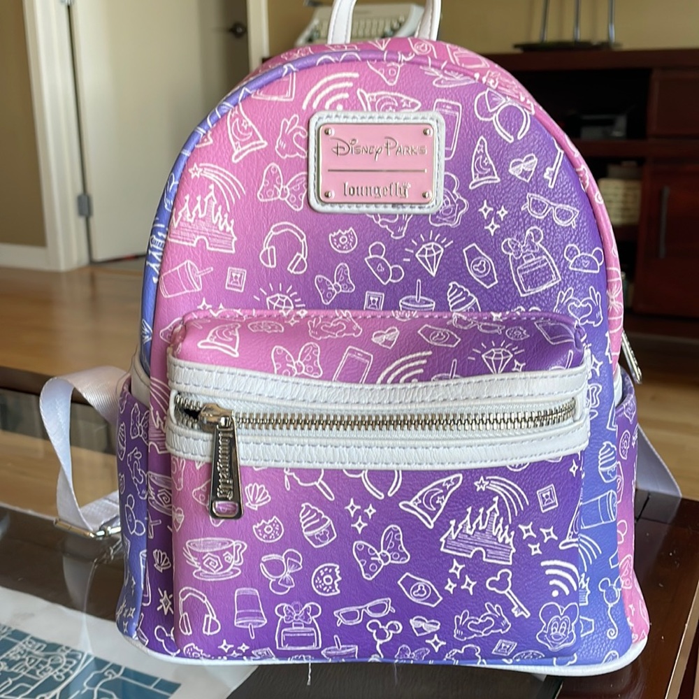 Loungefly Purple and Pink Disney Parks Backpack